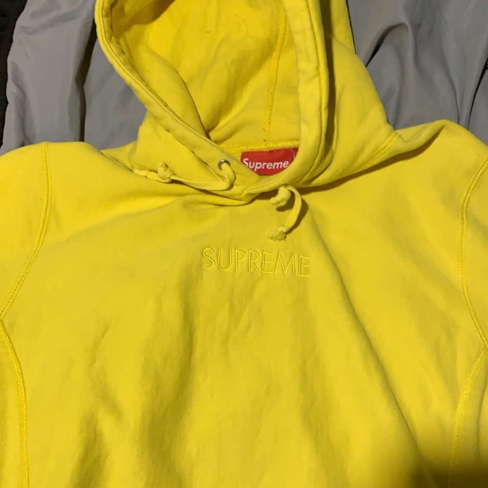 authentic yellow supreme hoodie